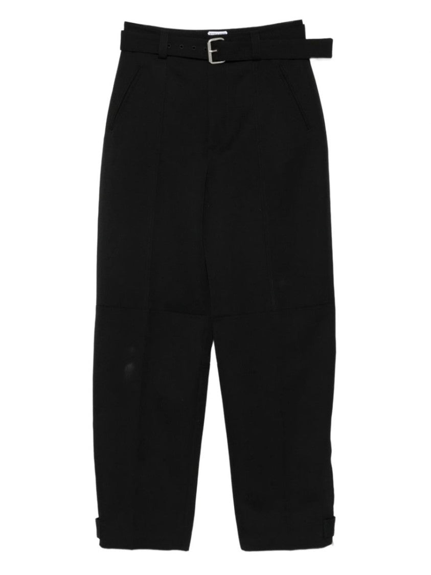 Bottega Veneta High-Waisted Straight-Leg Pants With Matching Belt