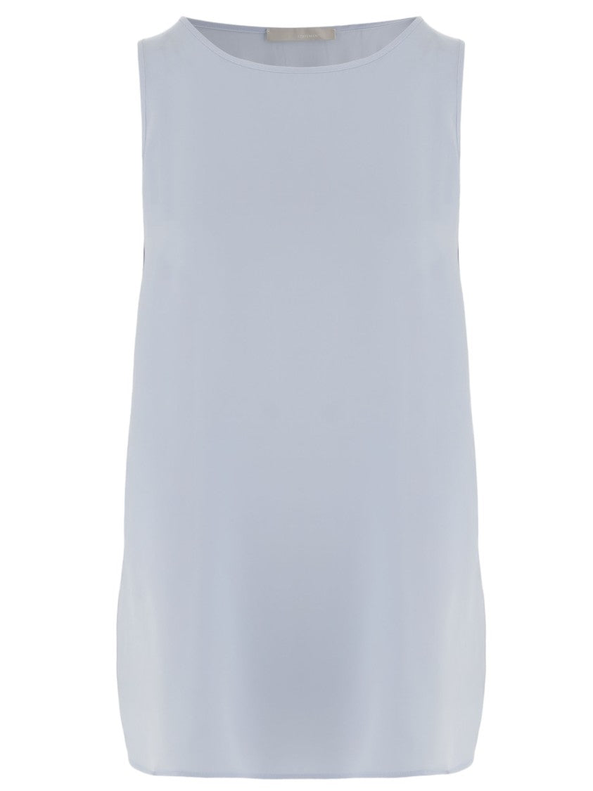Allude Light Blue Stretch Silk Tank Top