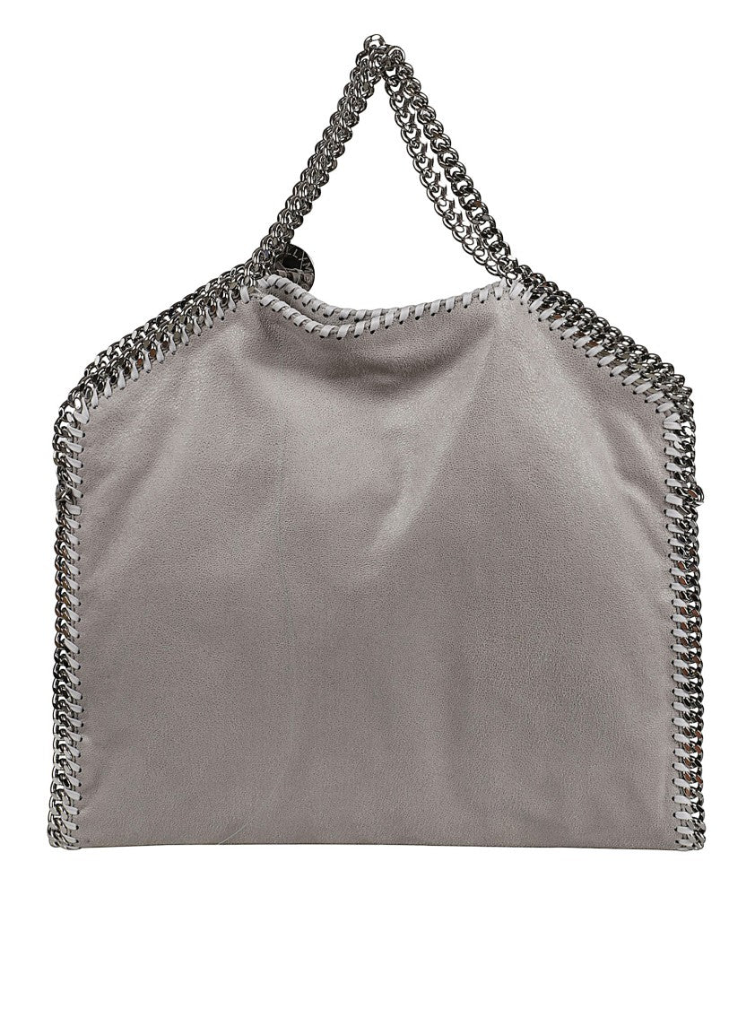 Stella Mccartney Slouchy Grey Handbag With Chain-Link Trim