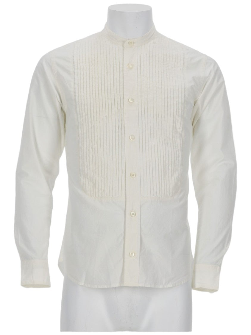 Z Zegna Long Sleeve Cotton Shirt With Band Collar