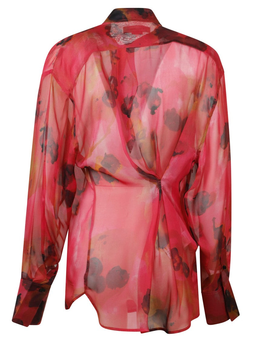 Victoria Beckham Sheer Lightweight Floral Print Shirt