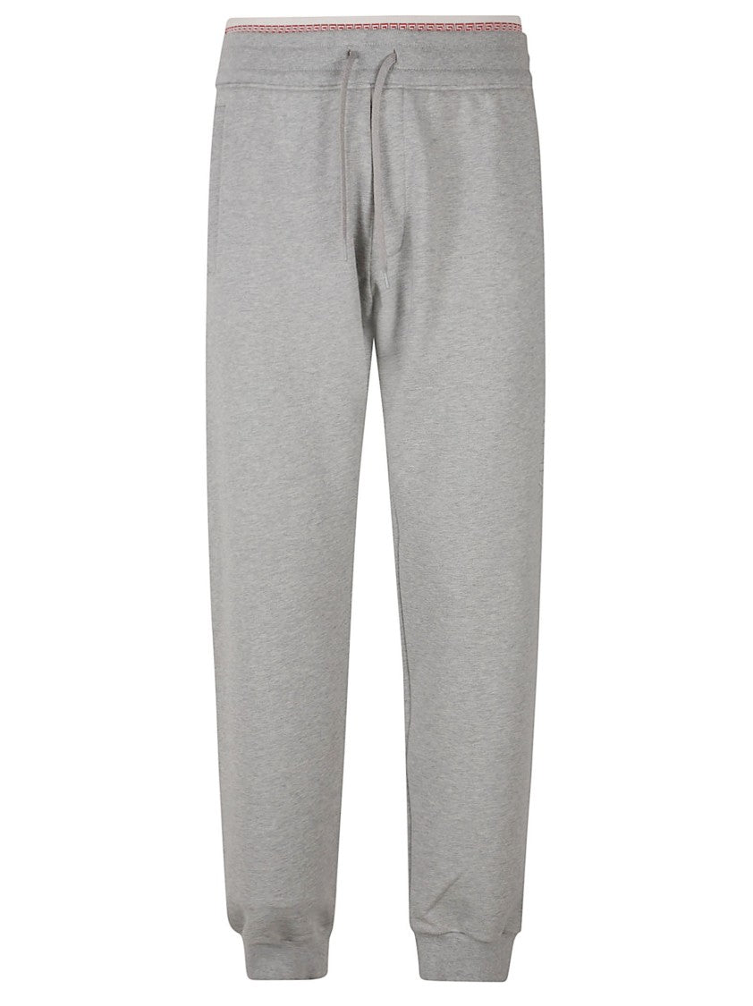 Versace Relaxed Fit Cotton Trousers With Ribbed Cuffs