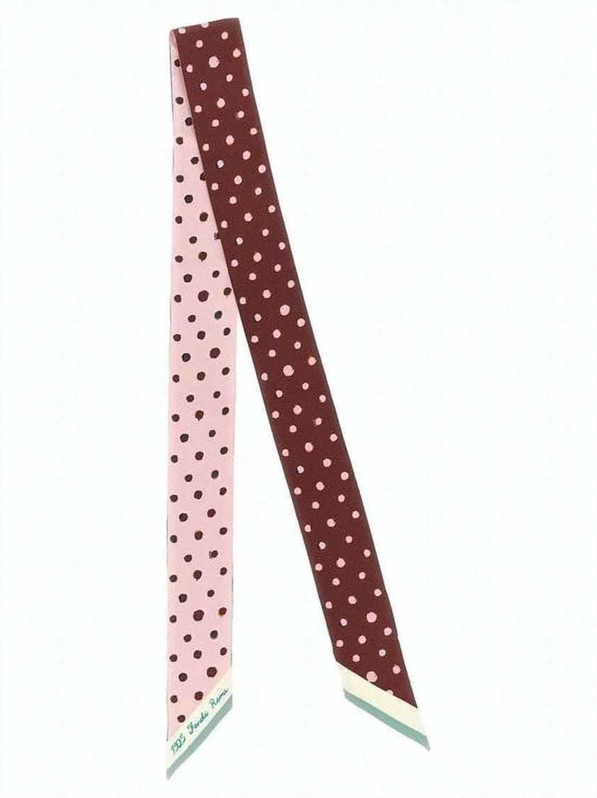 Fendi Playful Polka Dot Slim Silk Scarf