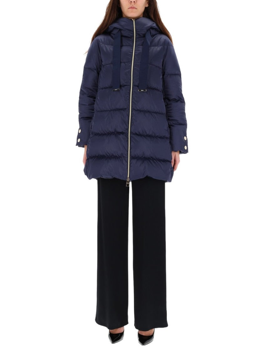 Herno A-Shaped Puffer Coat With Hood And Drawstrings