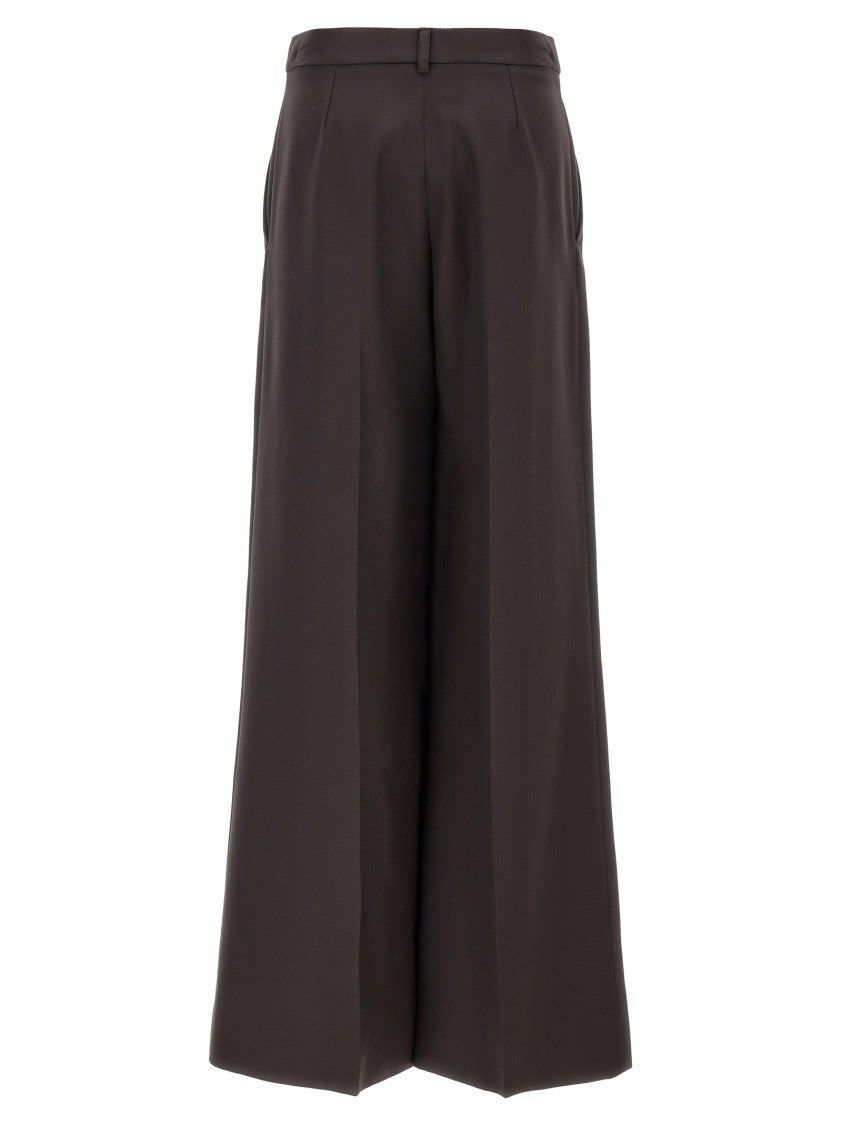 Stella Mccartney Wide Leg Flared Pants In Soft Wool Flannel