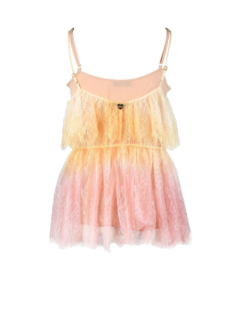 Twin-Set Yellow Polyamide Gradient Top