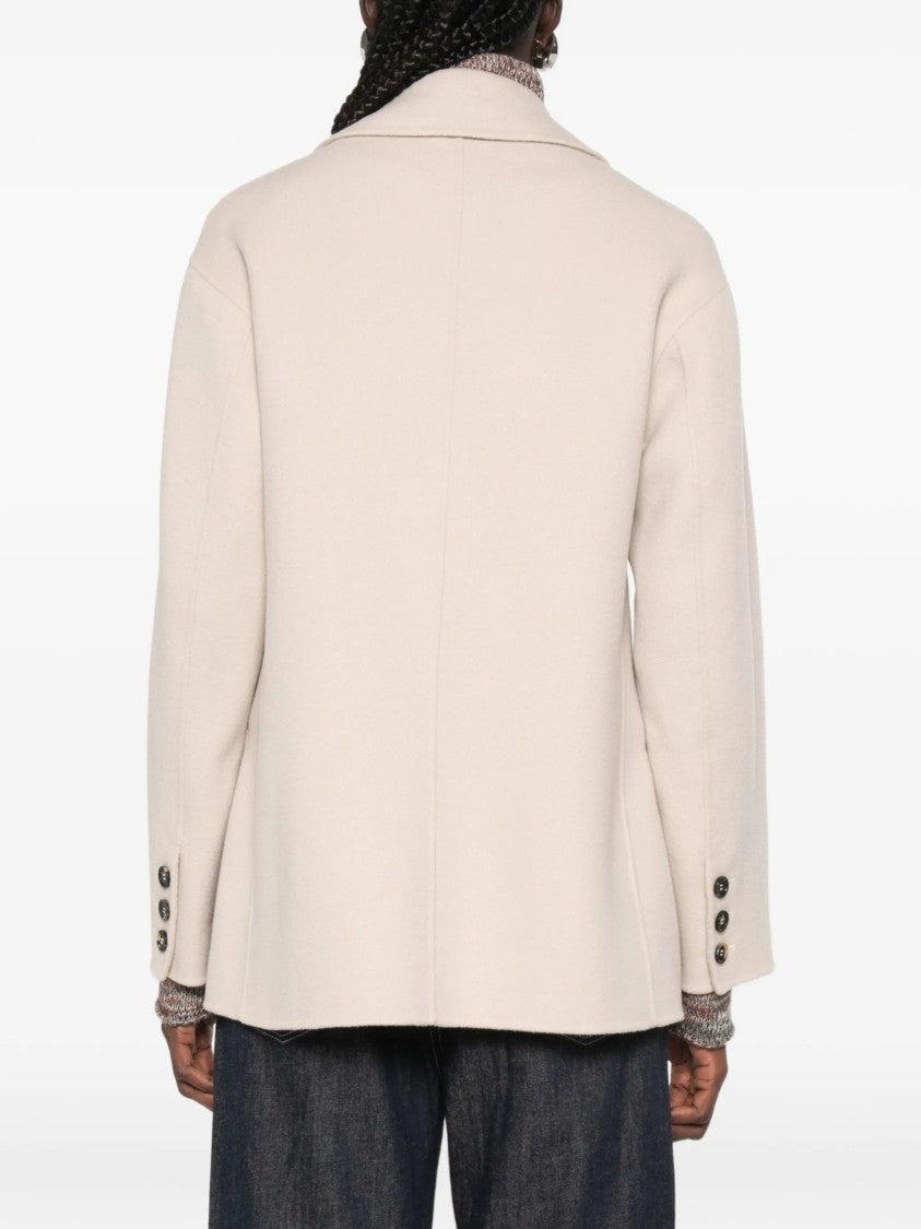 Max Mara Light Beige Smmelfi Boxy Flap Jacket