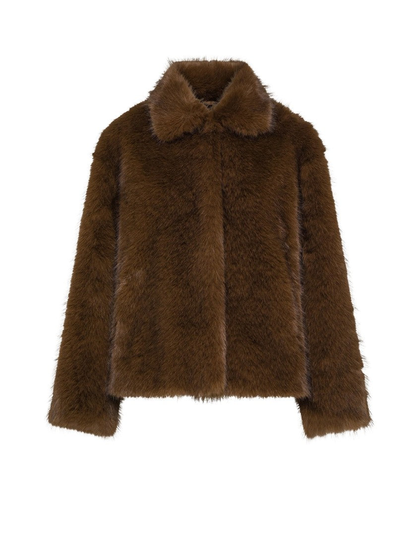 Seventy Venezia Short Plush Side Pocket Faux Fur Coat