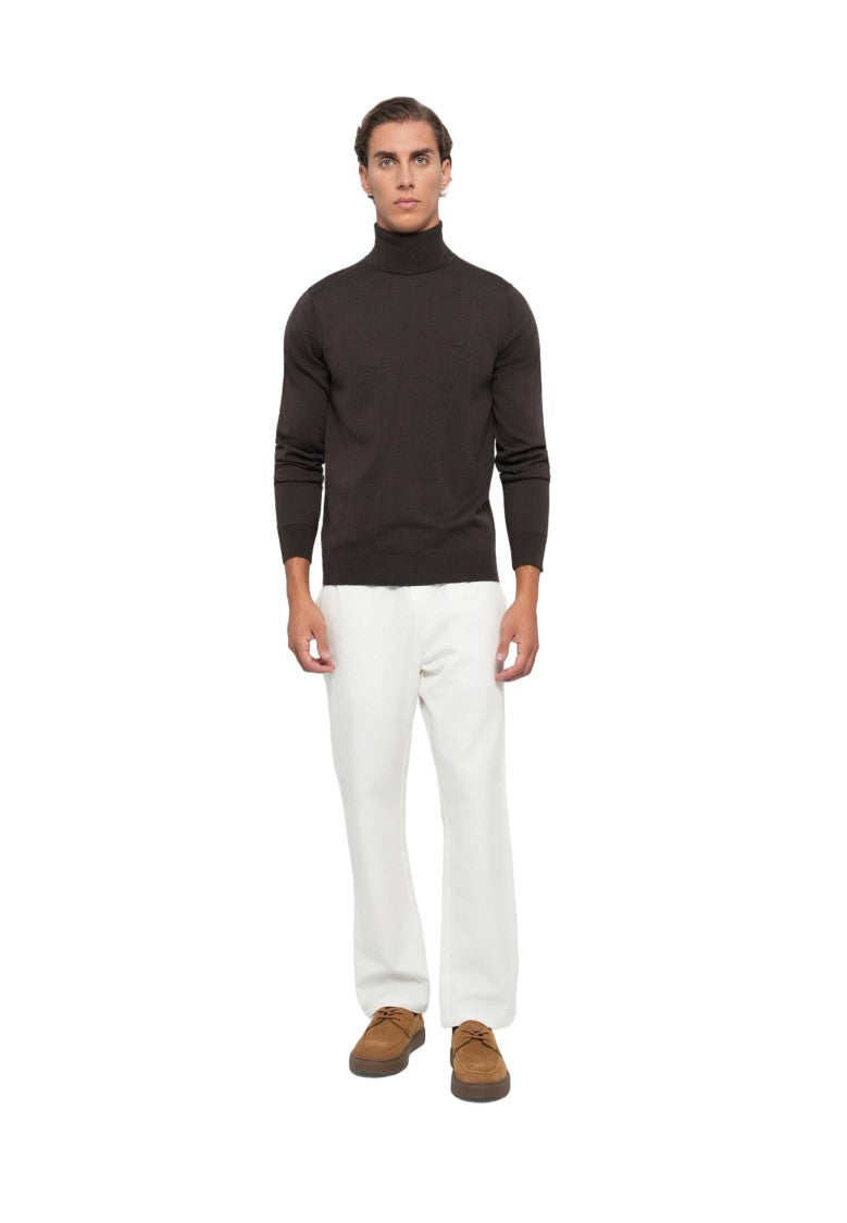 Lacoste Brown Structured Sweater