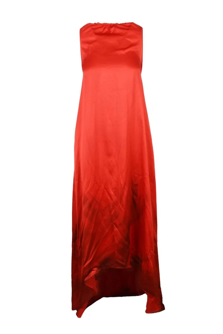 Nostrasantissima Long Satin Dress - Red