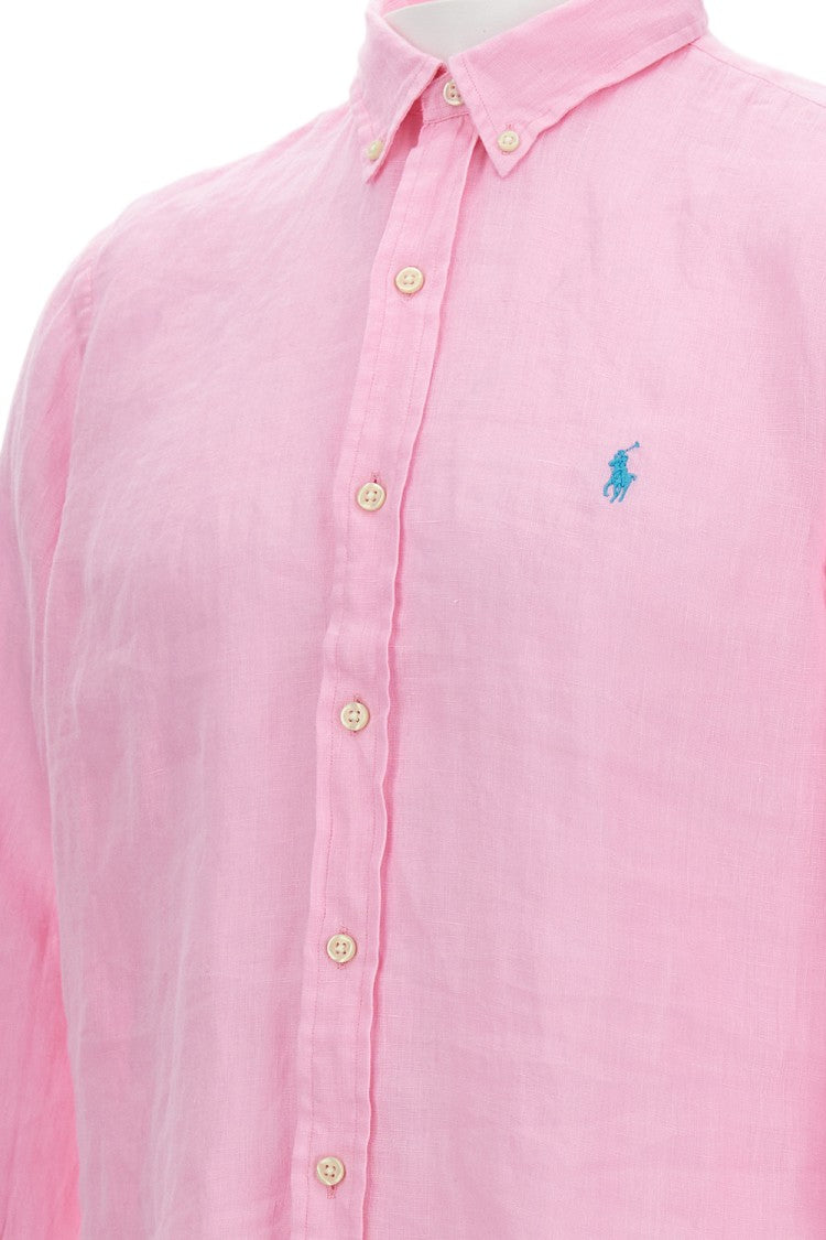 Polo Ralph Lauren Custom-Fit Long-Sleeved Linen Shirt With Button-Down Collar