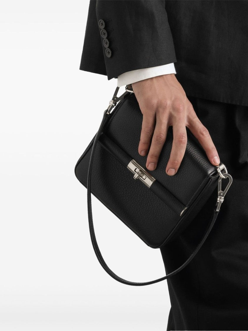Dolce & Gabbana Structured Black Bag With Twist-Lock Fastening