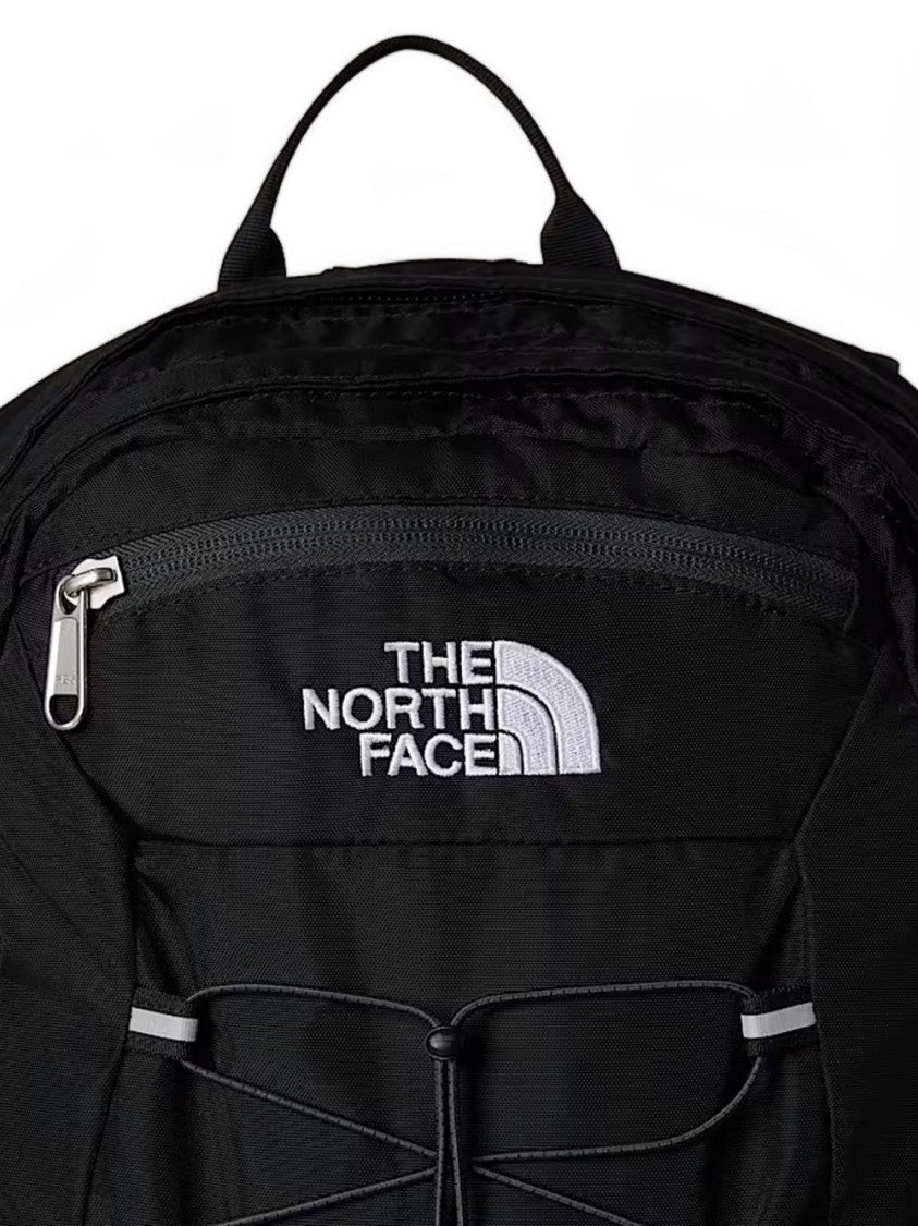 The North Face Functional Grey Backpack With Padded Straps And Logo Print