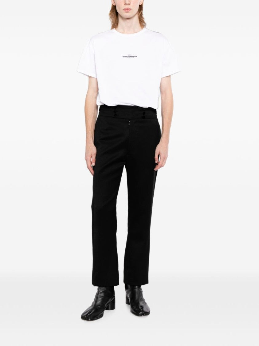 Maison Margiela White Short-Sleeve Upside-Down Logo T-Shirt
