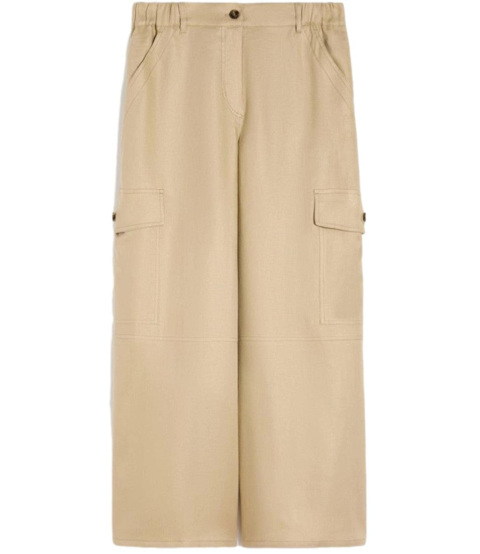 Max Mara High-Waisted Wide-Leg Pants With Utility Pockets