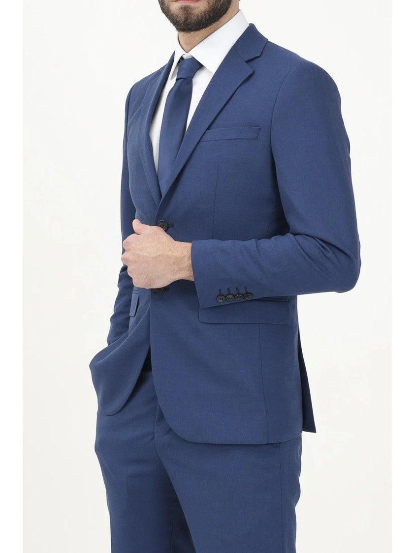 Selected Blue Wool Polyester Viscose Tailored Jacket