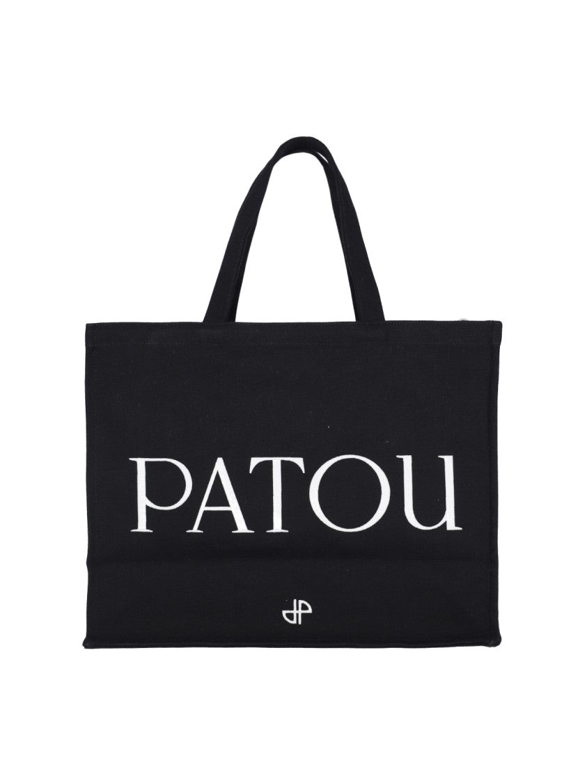 Patou Large Logo Tote Bag – Black