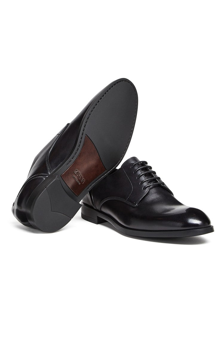 Zegna Siena Leather Derby Flex Shoes