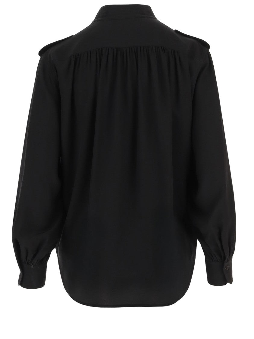 Chloé Pleated Silk Crepe Shirt