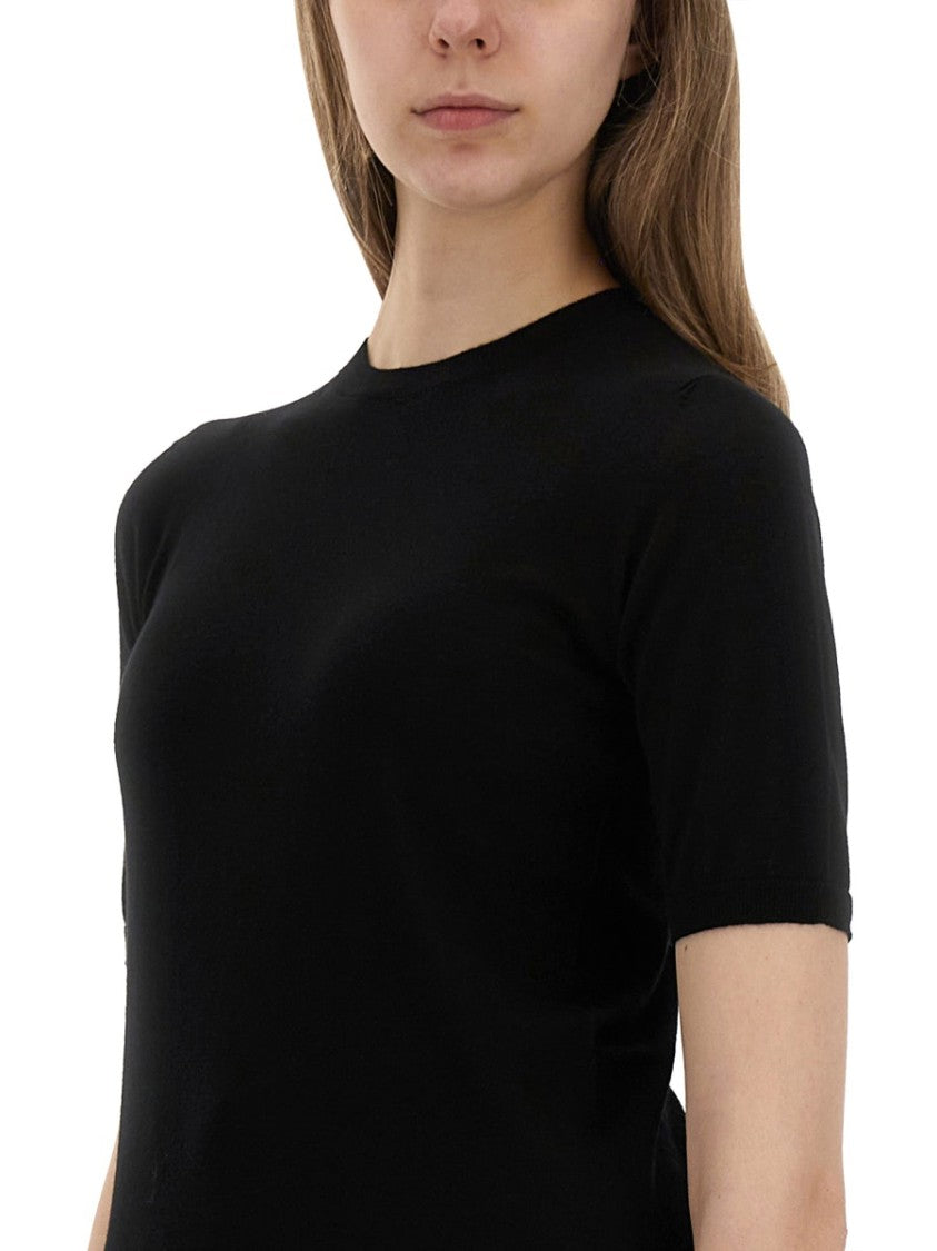 Max Mara Slim-Fit Short-Sleeve Knit Top In Fine Virgin Wool