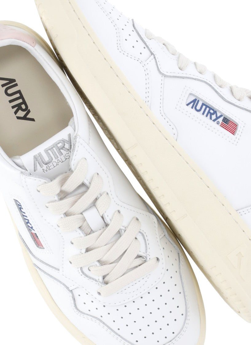 Autry White Medalist Low Leather-Blend Sneakers