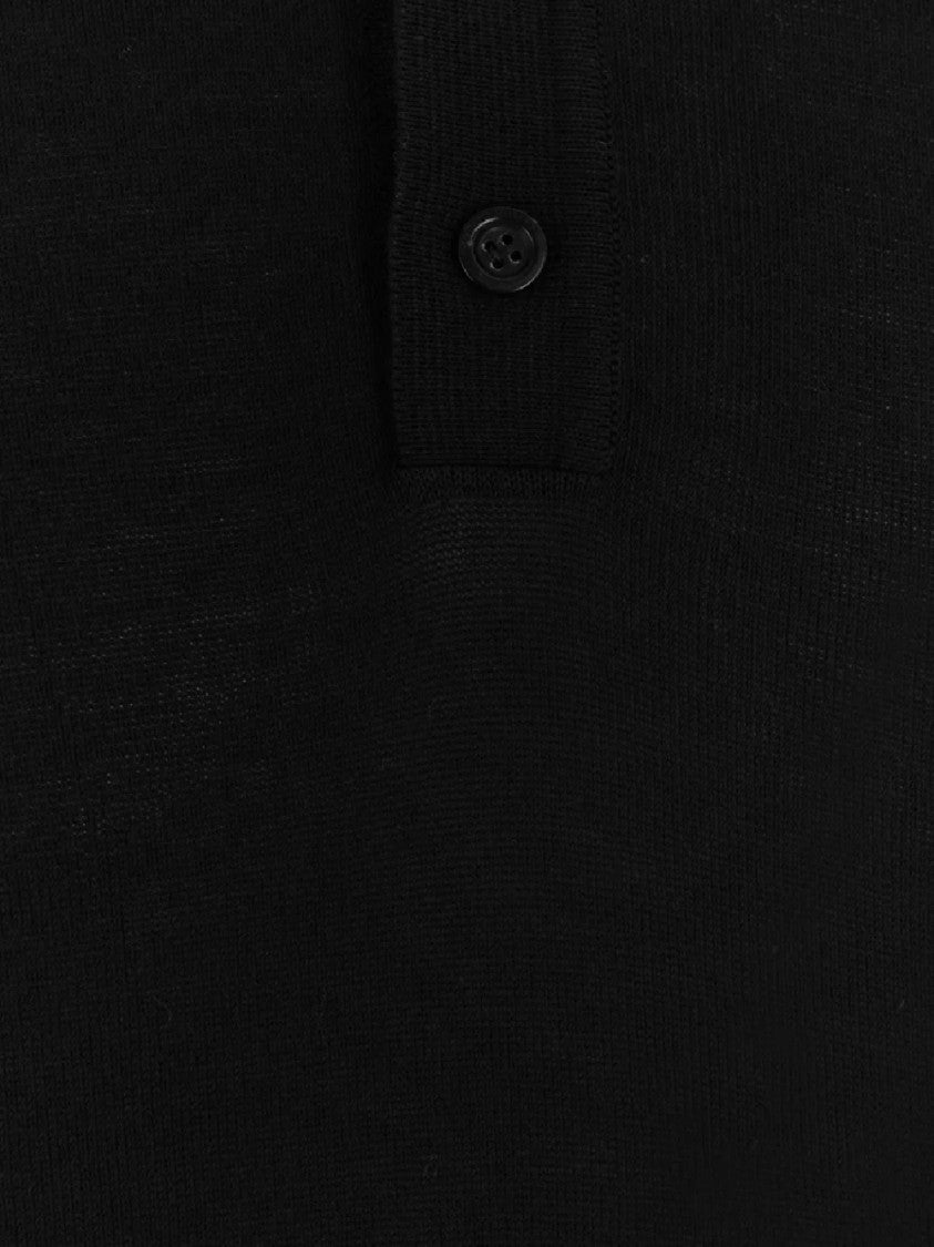 Roberto Collina Classic Black Short-Sleeved Polo