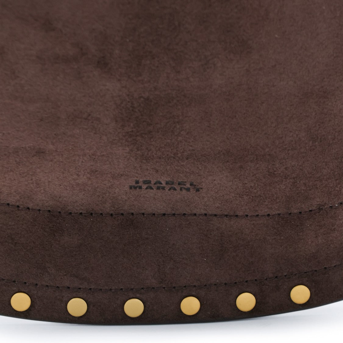 Isabel Marant Crescent-Shaped Suede Bag With Gold Stud Accents