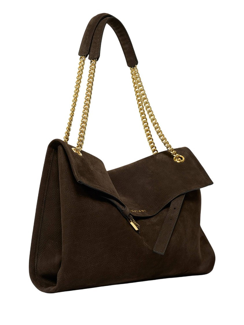 Claudio Orciani Venus Nabucco Midi Nubuck Calf Leather Shoulder Bag
