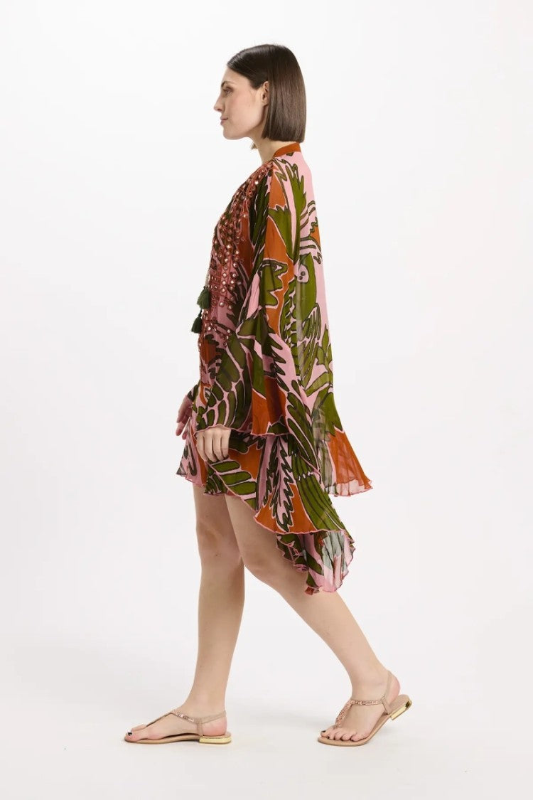 Miss June Anaya Short Kaftan Pink
