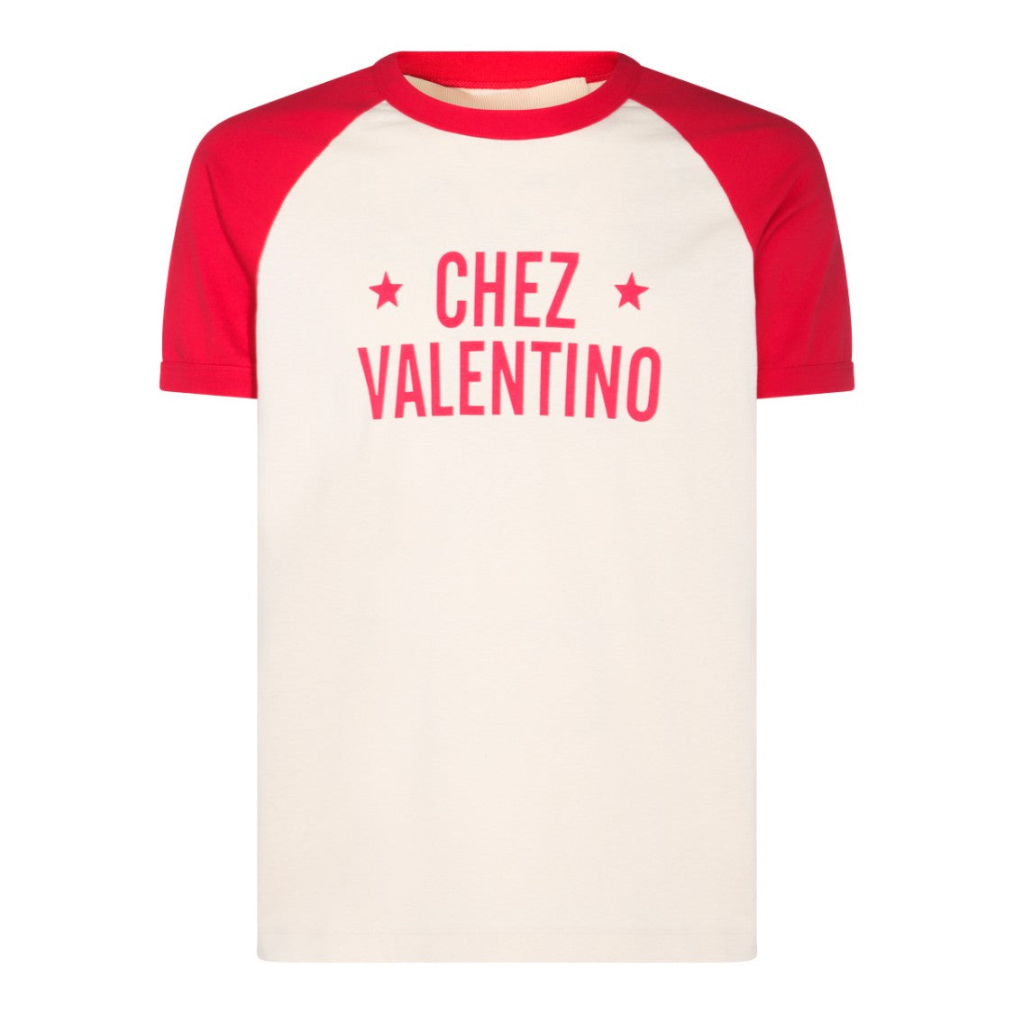 Valentino White And Red Cotton T-Shirt