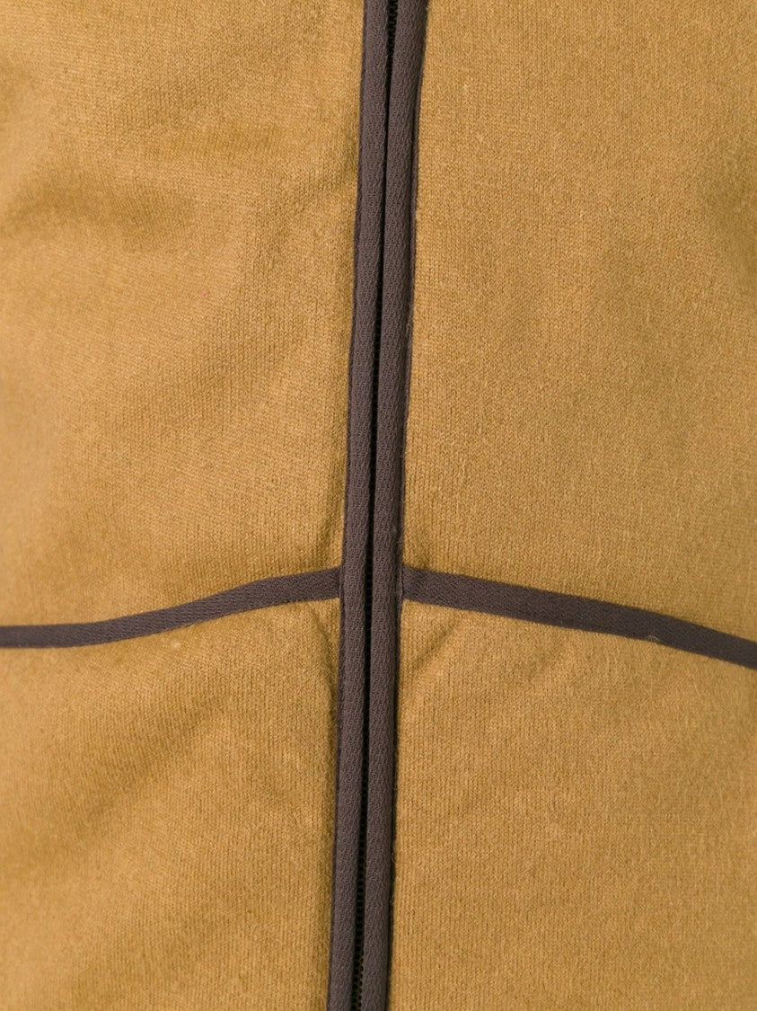 Barbour Camel-Brown Knitted Gilet With Faux Fur Lining