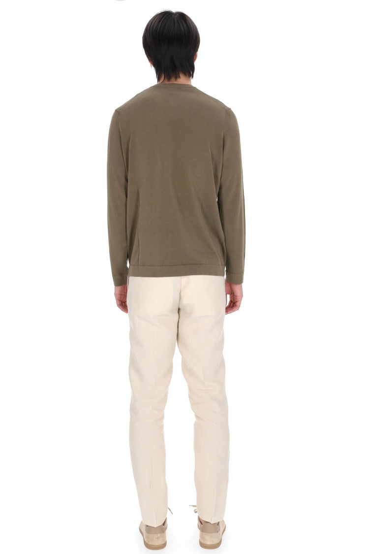 Drumohr Military Green Frosted Cotton Sweater
