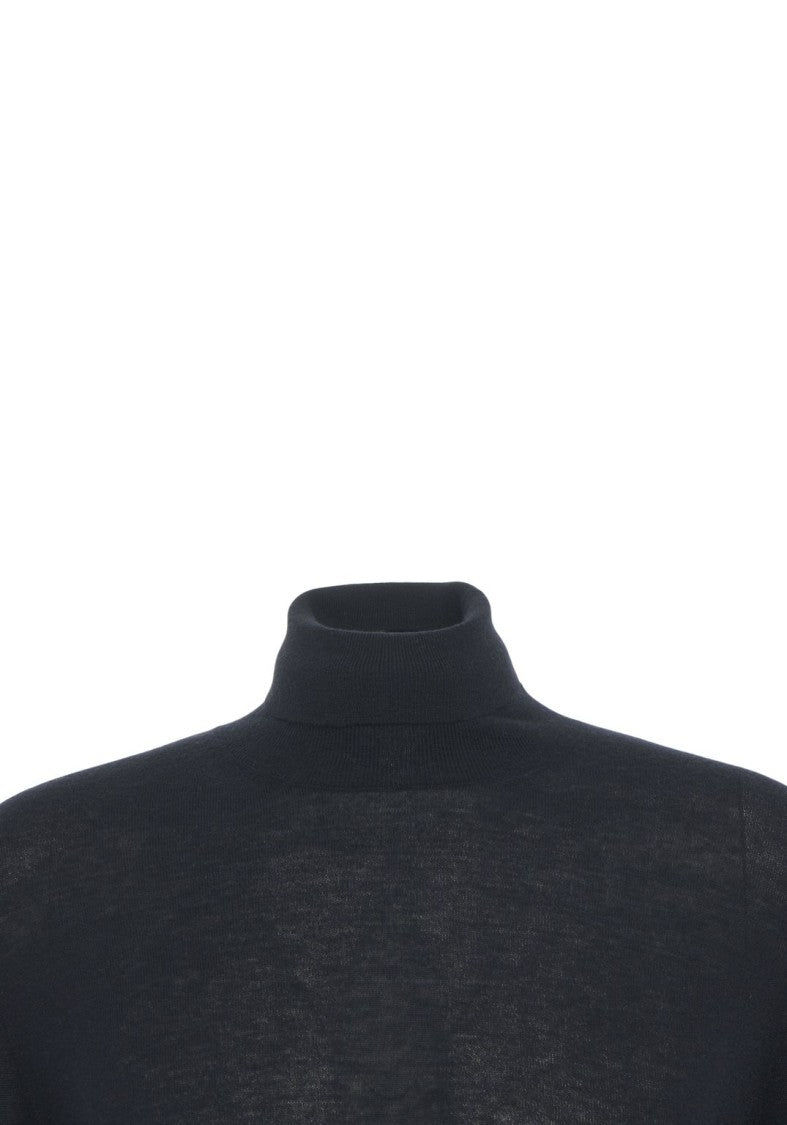 Gender Finely Knit Turtleneck Sweater With Ribbed Cuffs