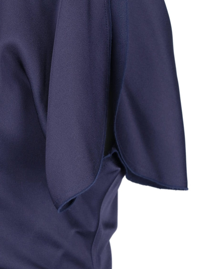Victoria Beckham Midi-Length Dress With Fitted Waist And Subtle Ruching