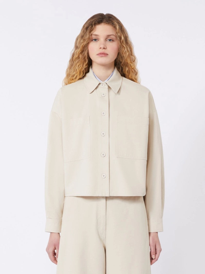 Max Mara Boxy Cropped Shirt Jacket With Button-Down Front