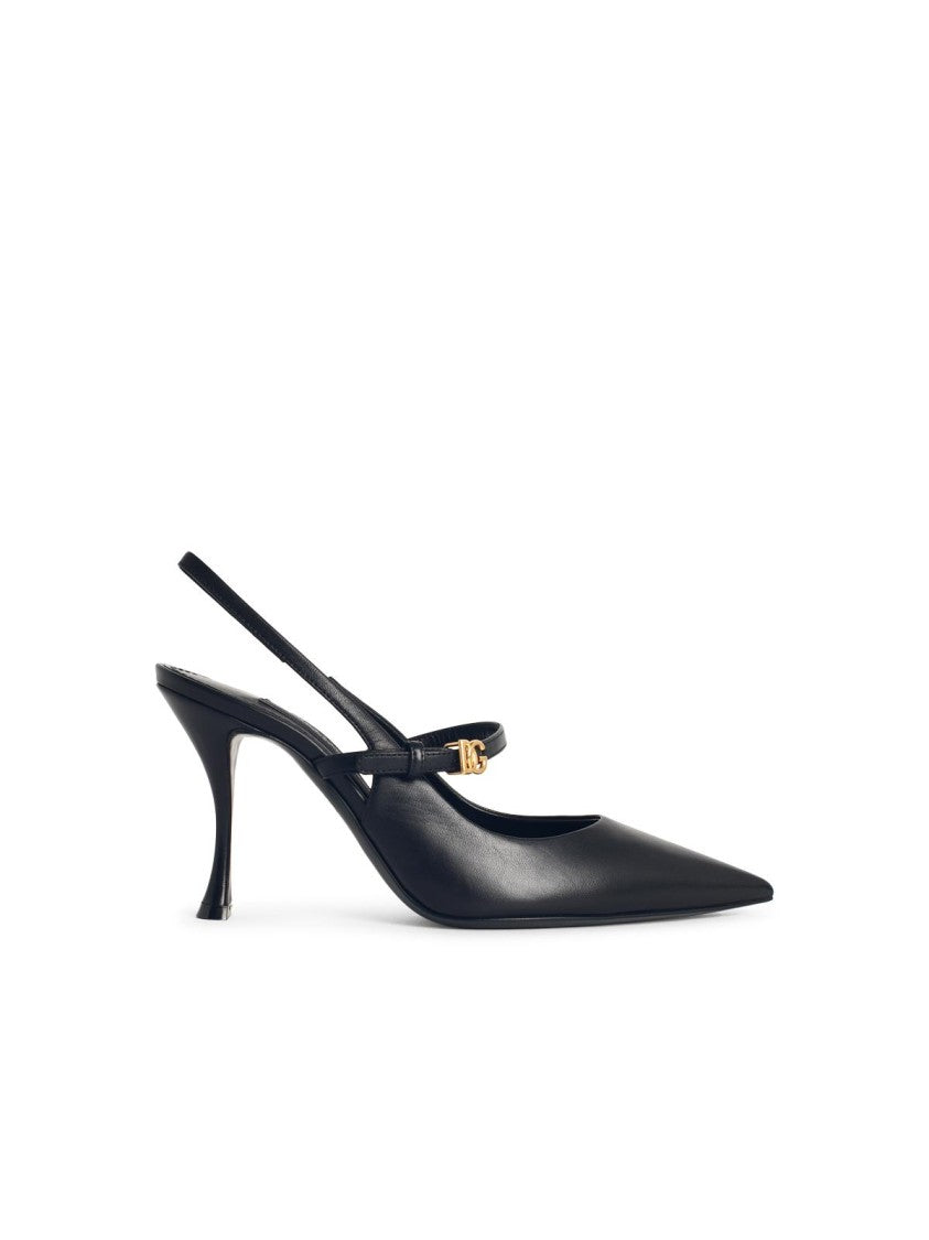Dolce & Gabbana Black Leather Slingbacks