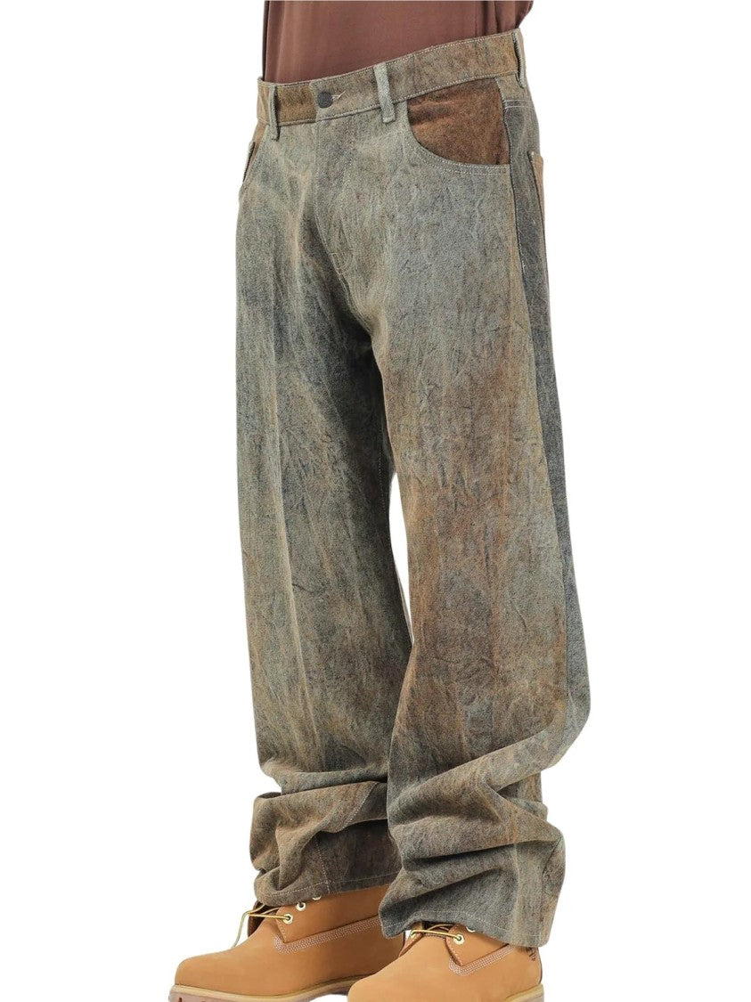 I M Brian Brown Distressed Cotton Jeans