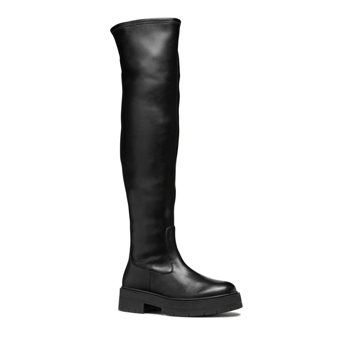 Geox Black Spherica Ec7 Sleek Tall Chunky Sole Boots