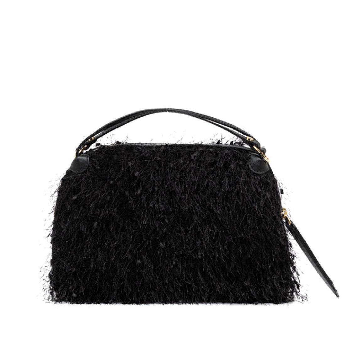 Gianni Chiarini Alifa Handbag In Black Frayed Fabric