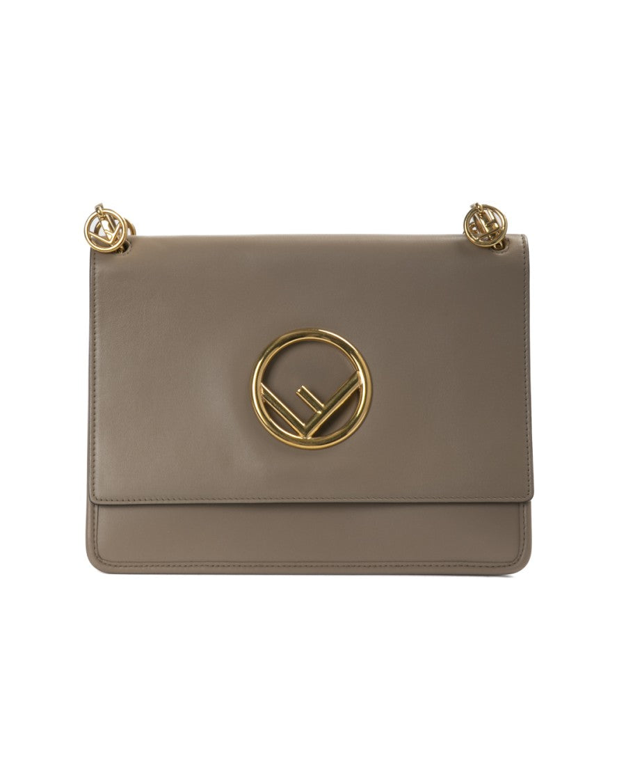 Fendi Beige Kan I Medium Leather Shoulder Bag