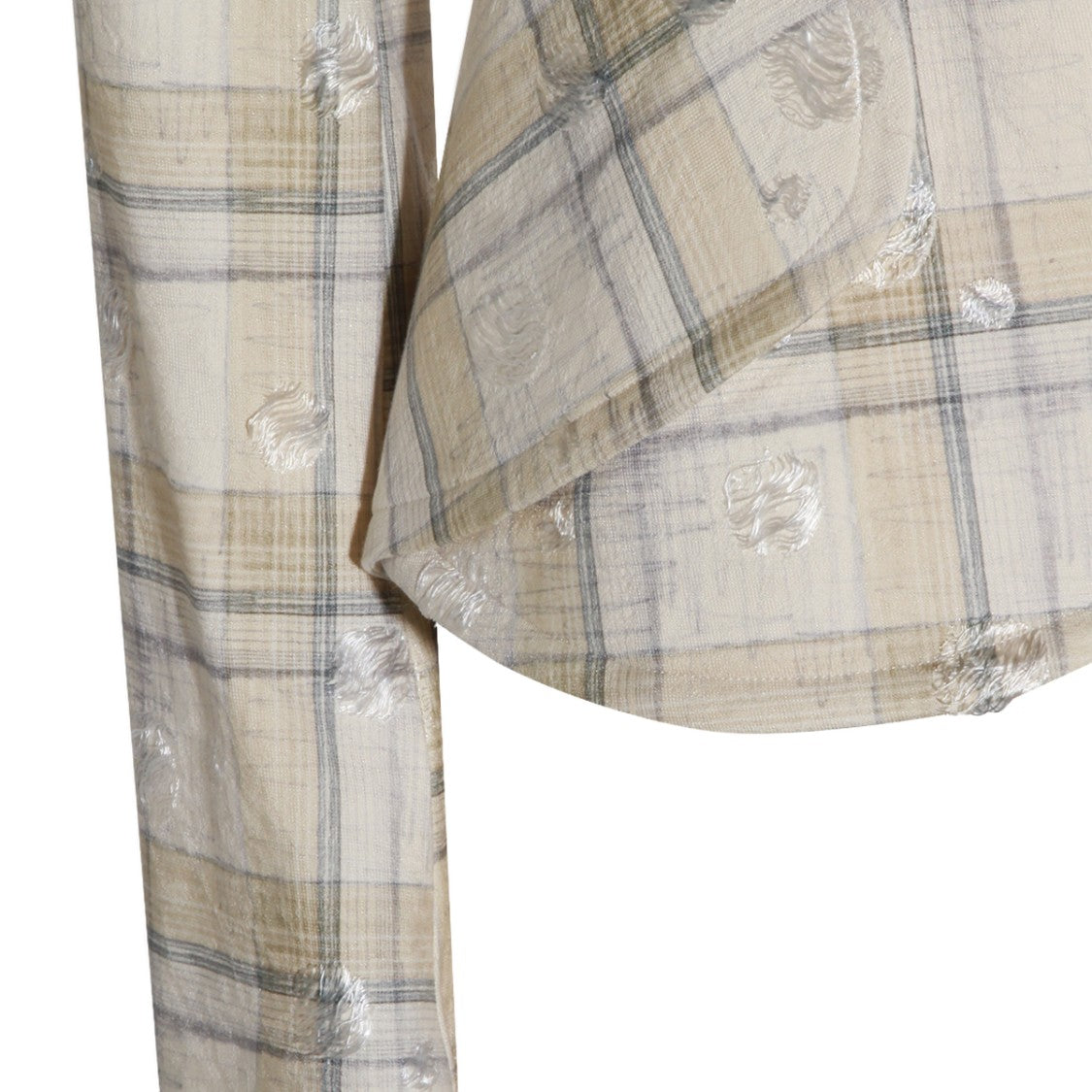 Vivienne Westwood Beige Plaid Tailored Jacket With Silver Floral Embroidery