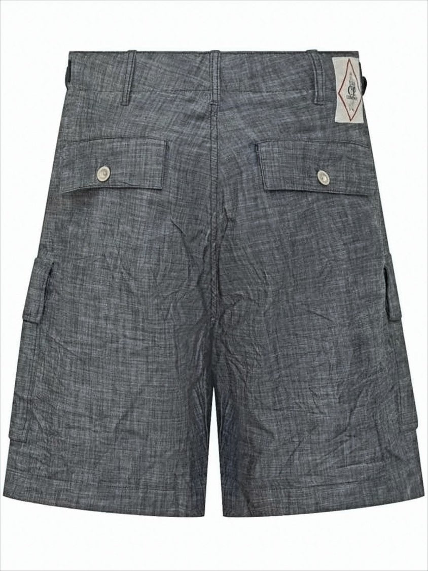 C.P. Company Textured Grey Shorts With Multi-Pocket Design