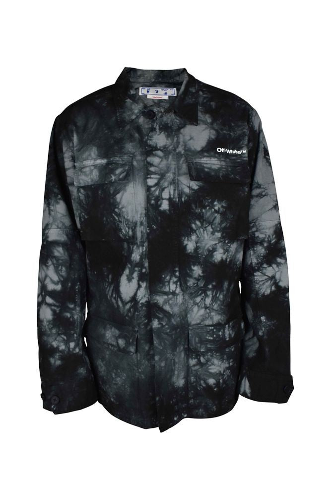 Off-White Tie-Dye Grey Arrow Jacket With Iconic Logo