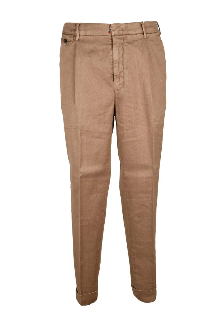 L.B.M. 1911 Brown Linen Cotton Trousers