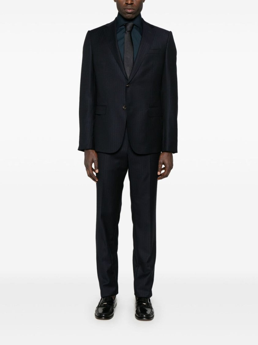 Barba Deep Blue Tailored Shirt With Classic Collar