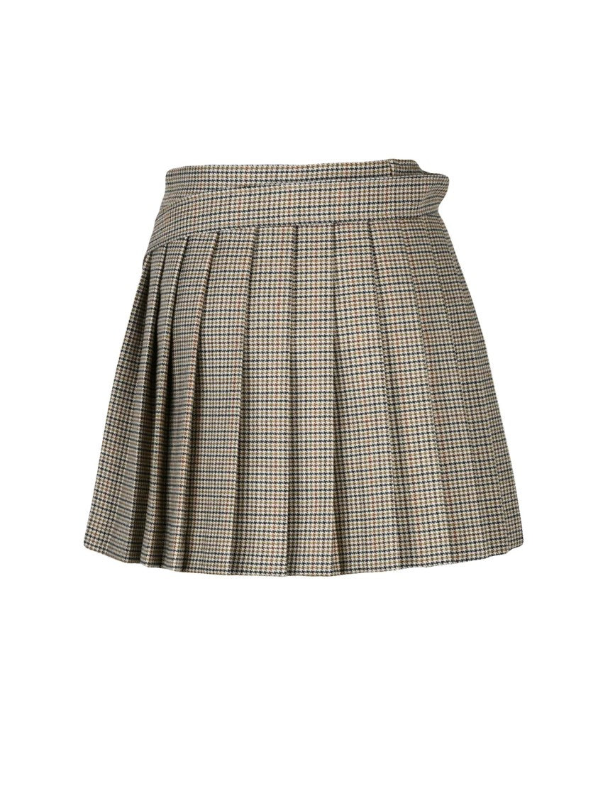 Ami A. Mattiussi Mini Pleated Skirt With Wrap Closure And Structured Waistband