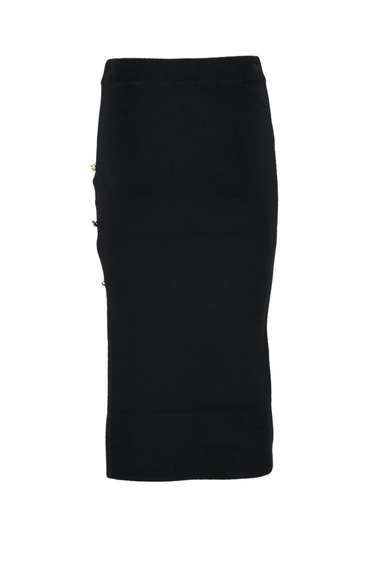 Versace Jeans Couture Black Knit Midi Skirt