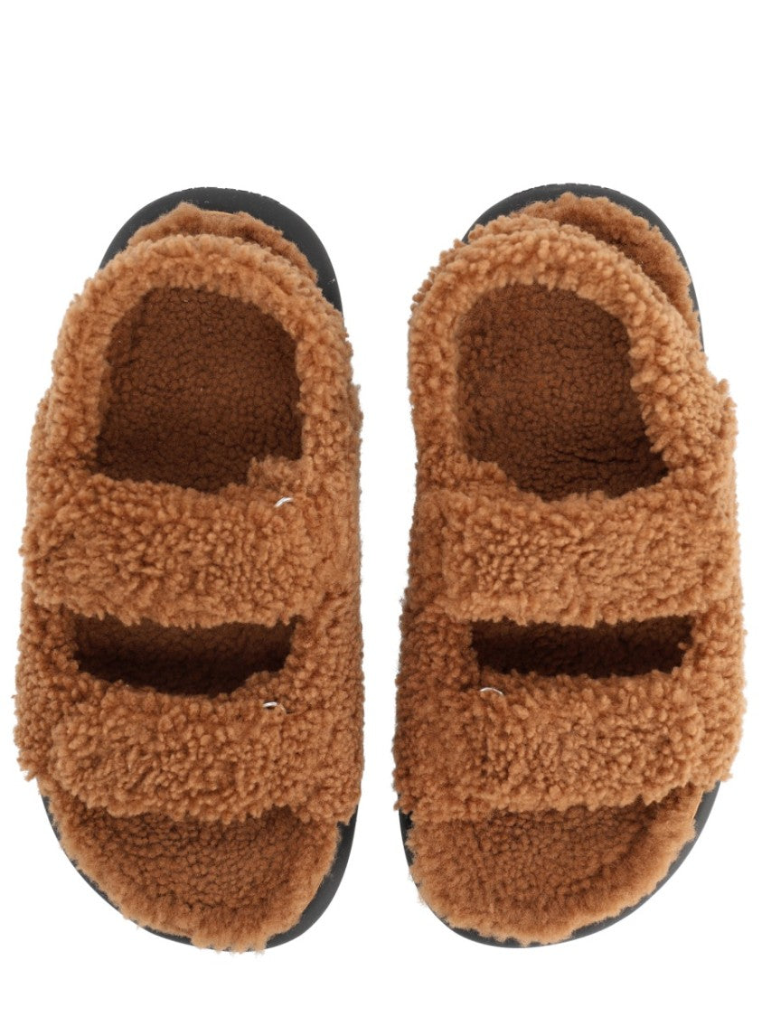 Moon Boot Shearling Dual Strap Sandals