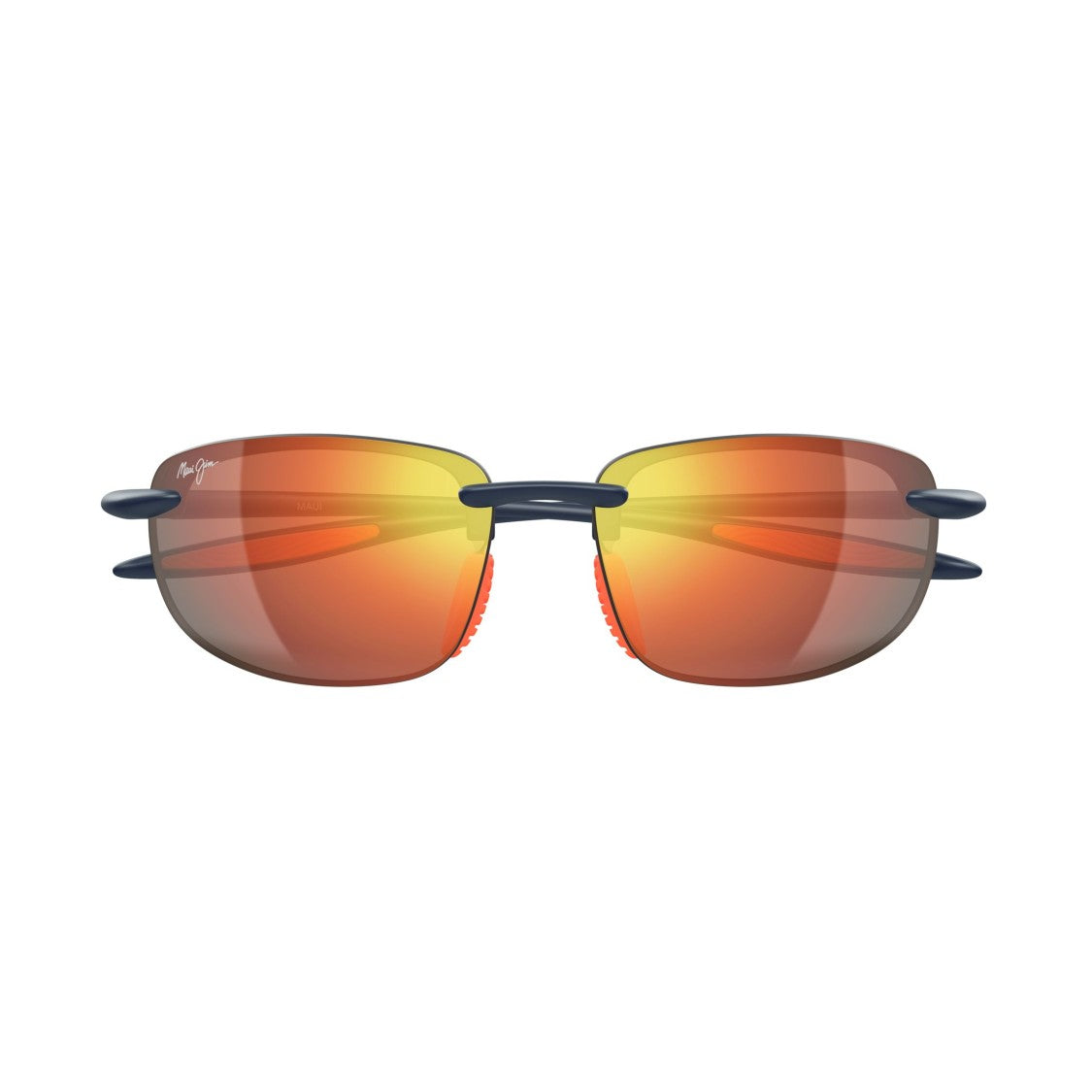 Maui Jim Hookipa Ultra Rimless Black Sunglasses With Mirrored Orange Lenses