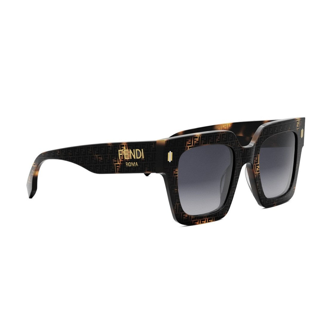 Fendi Havana Fendi Roma Oversized Acetate Sunglasses